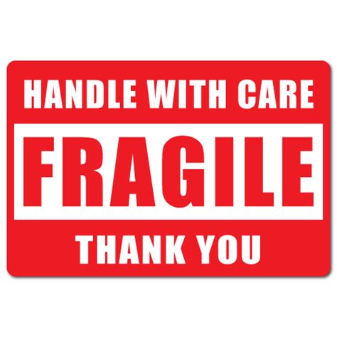 3 X 2 Fragile Handle With Care Stickers