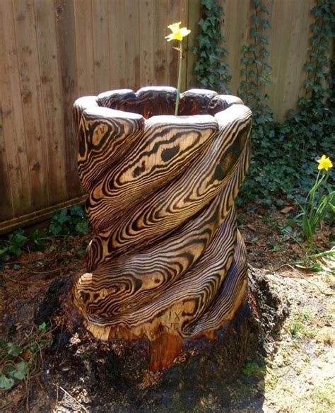 Woodworking Crazy Carved Tree Stump Tree Carving Tree Stump Planter