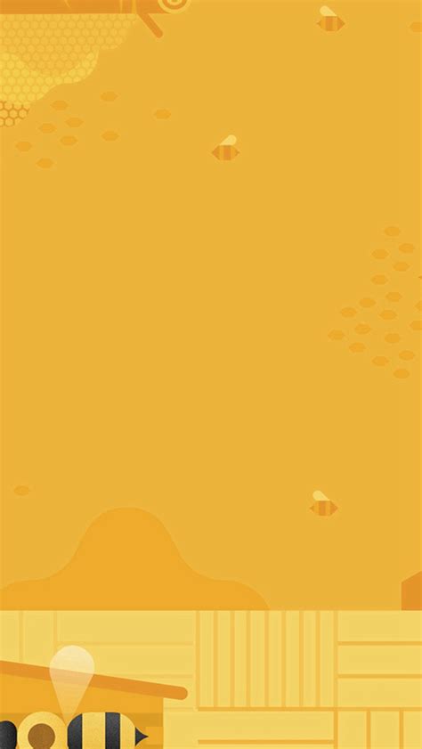 Minimal Honey Yellow Art Illustration Cute Iphone Wallpapers Free Download