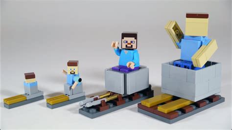 How To Build Lego Minecraft Minecart And Rails Youtube