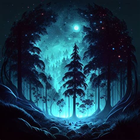 Galaxy Forest In 2023 Forest Landscape Dark Heart