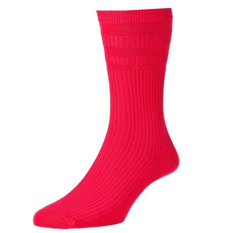 Hj Hall Plain Red Cotton Softop Mens Socks From Ties Planet Uk