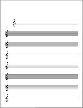 Printable blank sheet music guitar lessons. Blank Sheet Music | Lead Sheet, Treble Clef