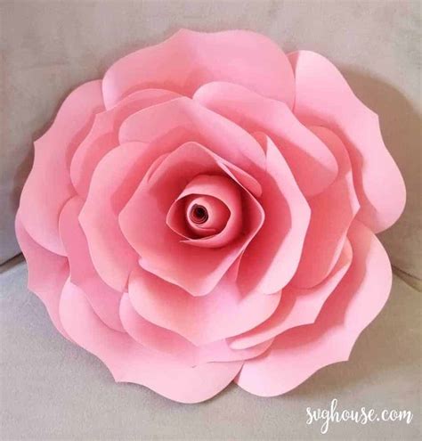 How To Make Paper Flowers With Cricut Free Large Flower Template