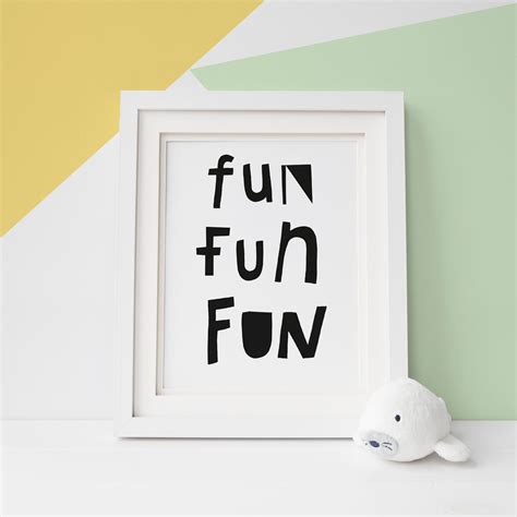 Lets Have Fun Print Wall Art For Nursery Kids Printable Art Etsy