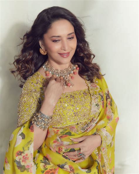 Madhuri Dixit Nenes Pop Hued Lehenga Is For The Bride Who Loves Colour