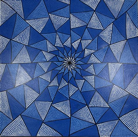 Bluewhite Abstract Triangles Dot Painting Balikarma