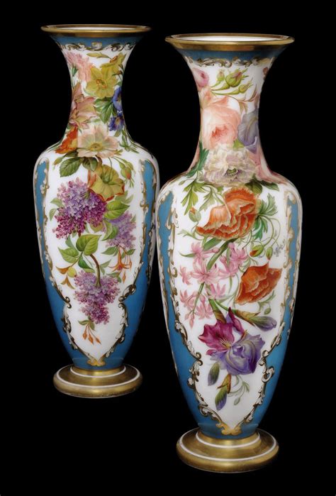A Pair Of French Opaline Glass Vases Mid 19th Century Perhaps Baccarat Christie S