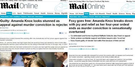 Daily Mail Gets Foxy Knoxy Verdict Wrong Observer