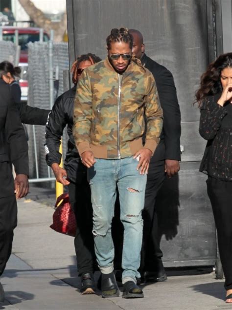 Spotted Future In Amiri Camo Jacket And Saint Laurent Jeans Pause