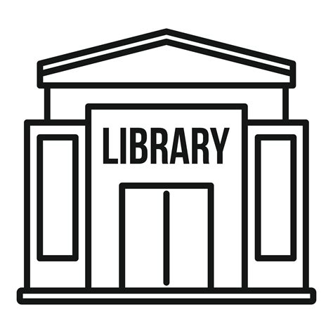 Library Building Icon Outline Style Vector Art At Vecteezy