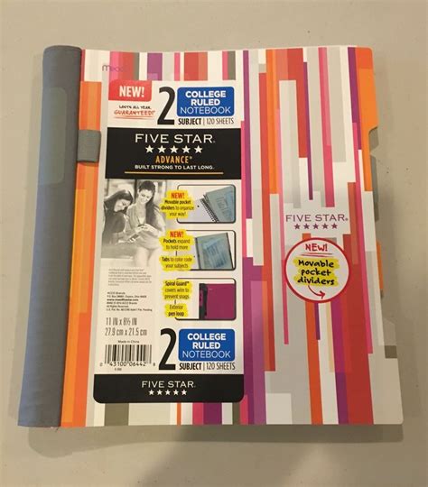 Five Star Advance Spiral Notebook 2 Subject College Ruled 11 X 8 12