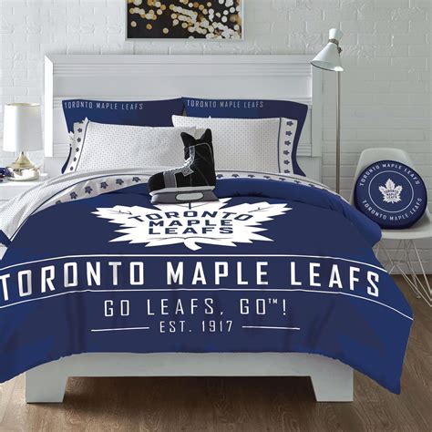 Nhl Toronto Maple Leafs Hockey 5pc Full Double Bedding Set Sports Bed