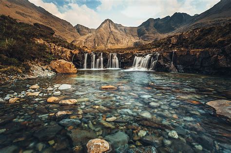 Hd Wallpaper Mountain Waterfalls The Fairy Pools Skye Scotland