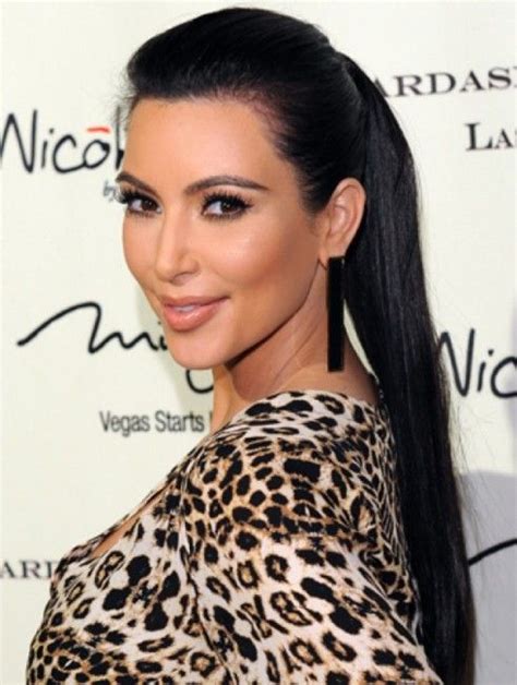 Kim Kardashian Sleek Slick Ponytail Beauty How To Hair Find More Women