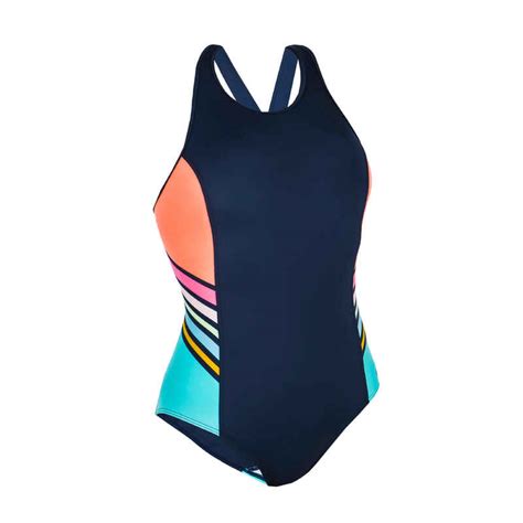 Womens 1 Piece Swimsuit Vega Light Race Navy Decathlon