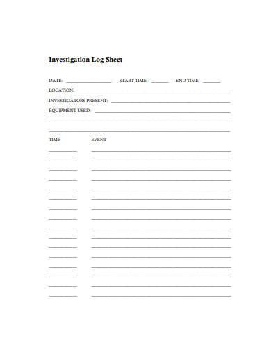 Free 5 Investigation Log Samples In Pdf Doc