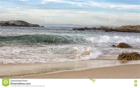Blue Ocean Waves Hitting A Sandy Beach Stock Image Image
