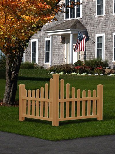 Country Corner Composite Picket Fence Driveway Entrance Landscaping
