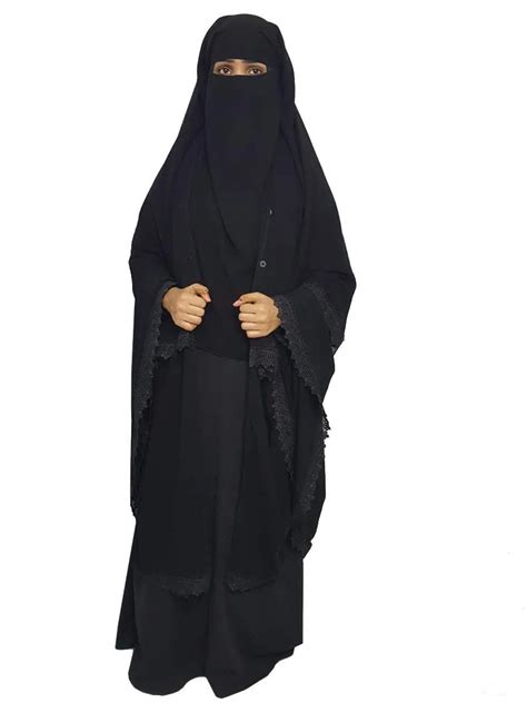 Three Layer Lace Niqab With Integrated Hijab Buy Long Niqabneqab