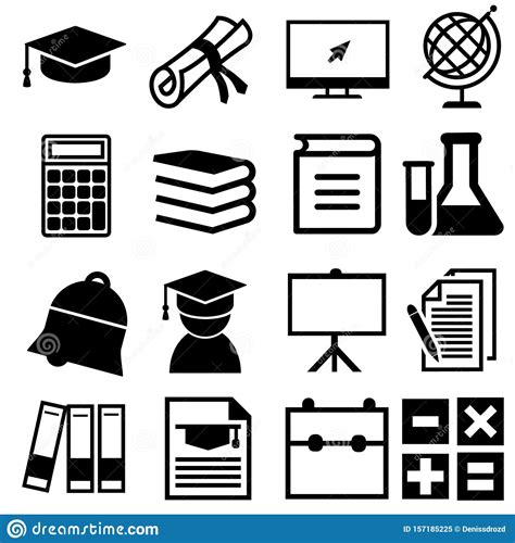 Education Vector Icons Set Education Icon Study Illustration Symbol