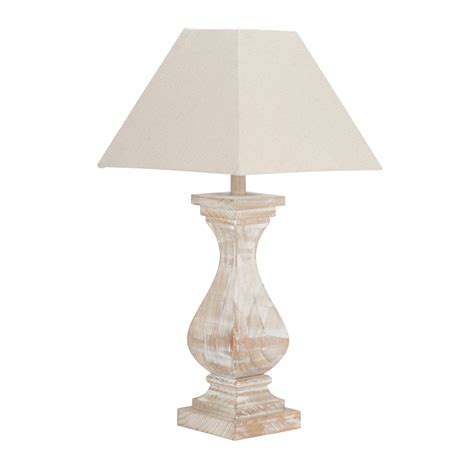 Wooden Square Urn Table Lamp