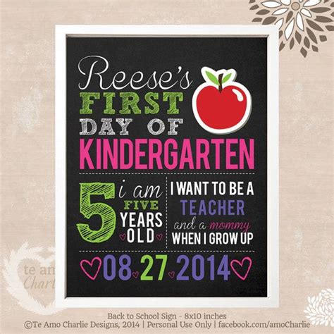 First Day Of School Sign Printable 8x10 First Day Of School Photo