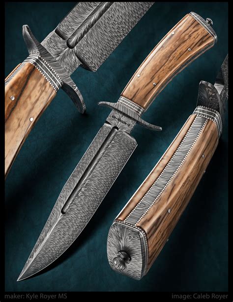 Kyle Royer Ms Vest Fighter Feather Pattern Damascus Cool Knives Knives