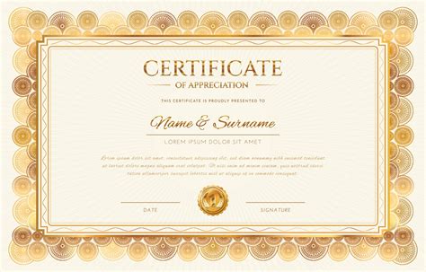Elegant Diploma Award Certificate Template Design Vector Image