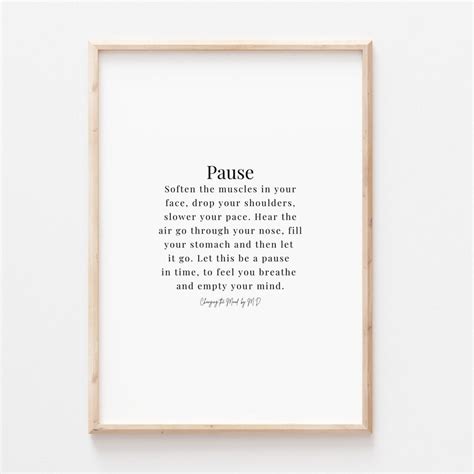 Pause Original Poem Print A4 And A3 Download Etsy