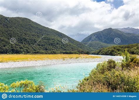 Haast River Landsborough Valley New Zealand Stock Photo Image Of