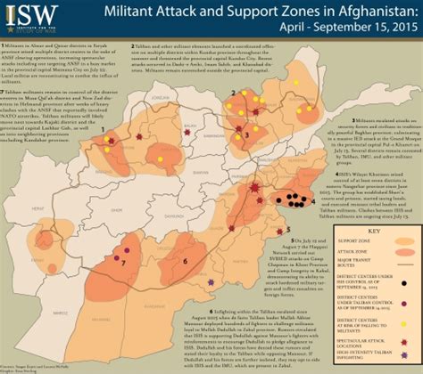 Militant Attack And Support Zones In Afghanistan April September
