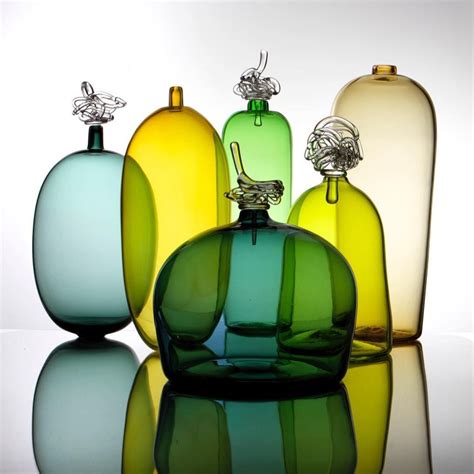 Gorgeous Glass Bottles In Jewel Colours Handmade By Talented Glass Artist Edisonzapata