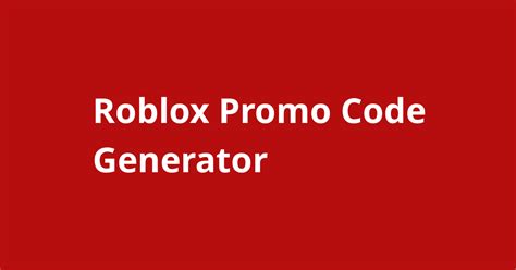 Roblox Promo Code Generator Open Source Agenda