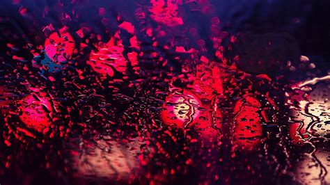 Wallpaper Water On Glass Water Drops Bokeh Depth Of Field Red