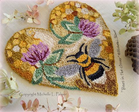 Abeilles Dans Le Trèfle Punch Needle Embroidery Digital Jpeg Etsy