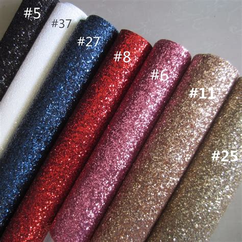 30x134cm Chunky Pu Glitter Fabric Glitter Synthetic Leather Fabric