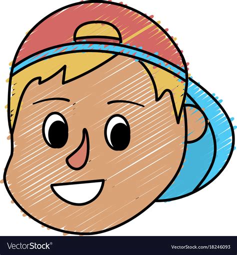 Avatar Boy Head With Hairstyle Design Royalty Free Vector