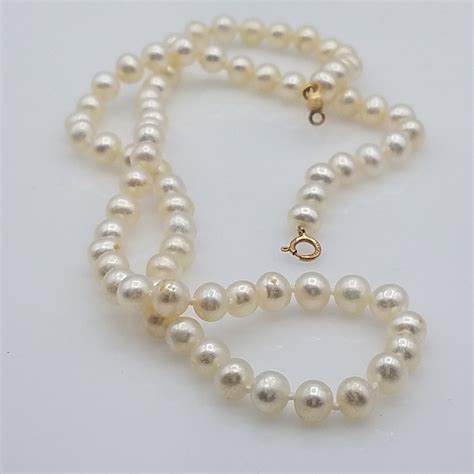 Buy The Jcm 14k Gold Pearl Necklace Beaded 17in 1722g Goodwillfinds