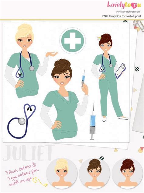 Woman Nurse Character Clipart Healthcare Illustration