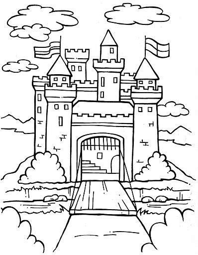 314 best coloring pages images on pinterest. 為孩子們的著色頁: Castle - free coloring pages
