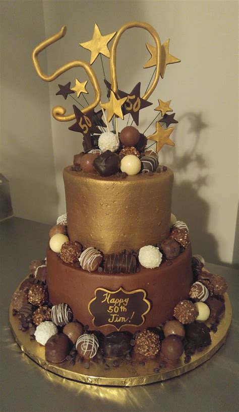 Golden Chocolates 50th Birthday Cake 50th Birthday Cakes For Men