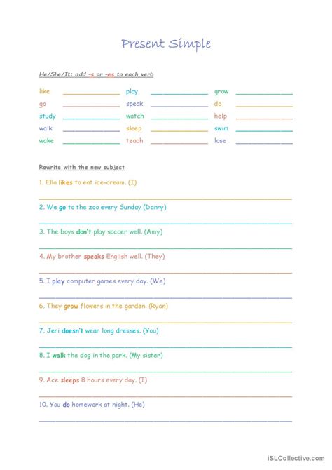 Present Simple Practice English Esl Worksheets Pdf And Doc