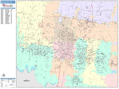 McAllen Texas Wall Map (Color Cast Style) by MarketMAPS - MapSales