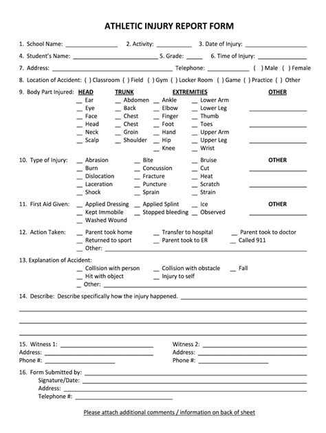 Athletic Form Fill Online Printable Fillable Blank Pdffiller
