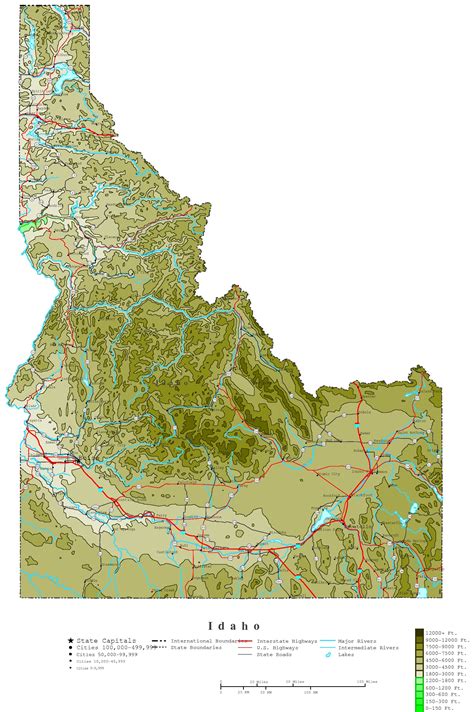 3d Topographic Map Of Idaho Map