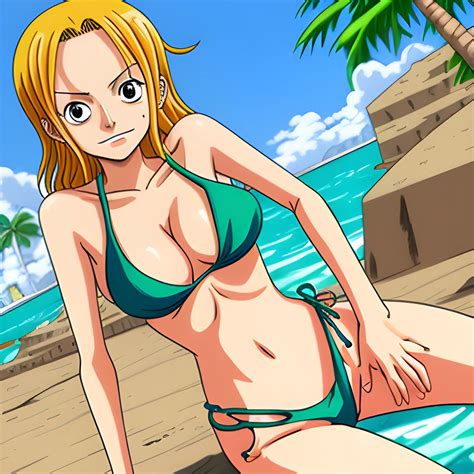 One Piece Nami In Bikini Top Cartoon Arthub Ai