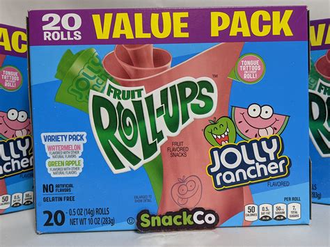 Jolly Rancher Fruit Roll Ups Watermelon And Green Apple Flavour Etsy