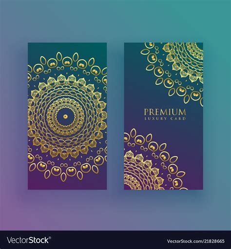 Luxury Mandala Cards In Golden Theme Royalty Free Vector