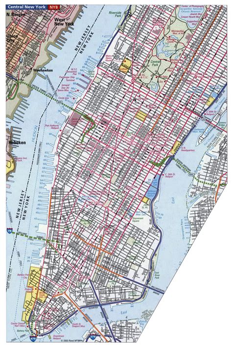 Detailed Road Map Of Manhattan Nyc Manhattan Nyc Detailed Road Map
